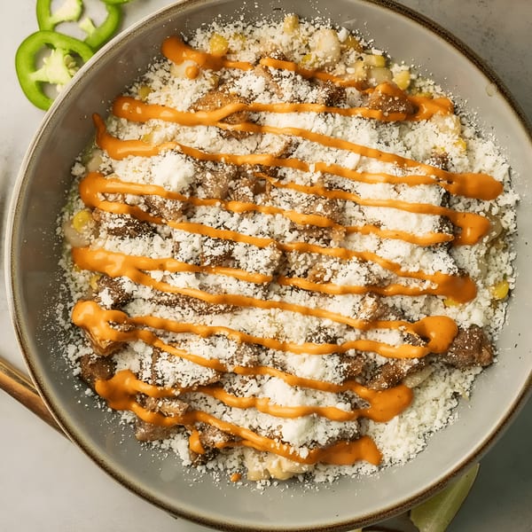 Polanco Taqueria's esquites, a Mexican street corn salad, topped with cotija cheese and chipotle aioli.