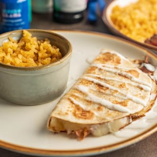 CHEESE QUESADILLA AND RICE