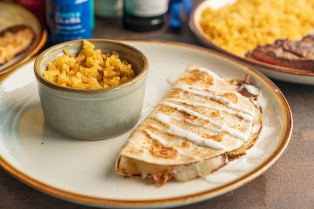 CHEESE QUESADILLA AND RICE